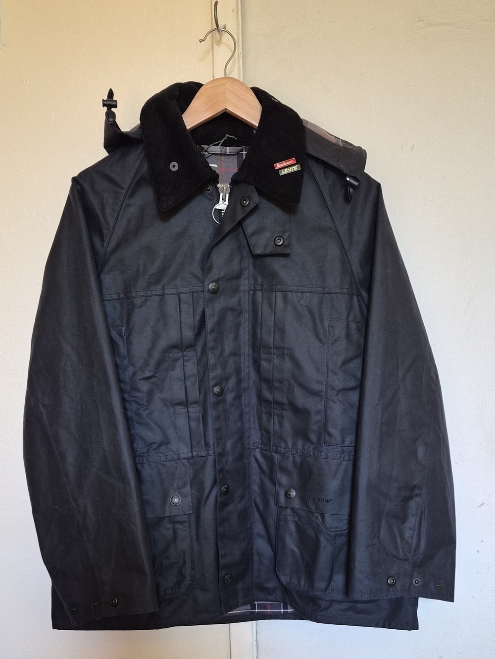 Levi's X Barbour Oversized Bedale Waxed Jacket - Blue